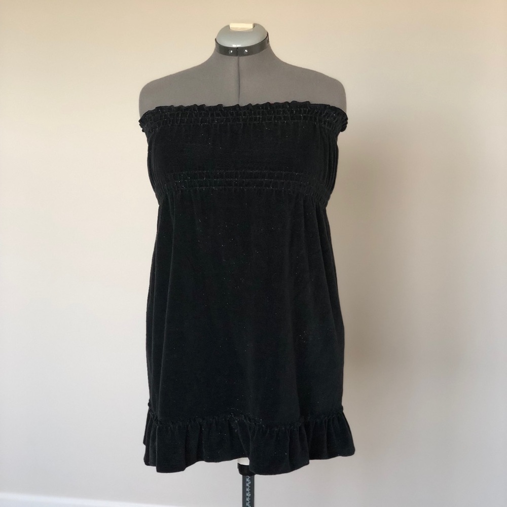 OP black sparkle tube top.